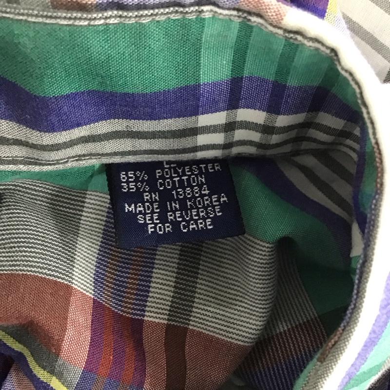 タウンクラフト TOWNCRAFT シャツ、ブラウス 長袖 長袖シャツ チェックシャツ カラーシャツ ボタンダウンシャツ L チェック マルチカラー / マルチカラー /  メンズ USED 古着 中古 10125744