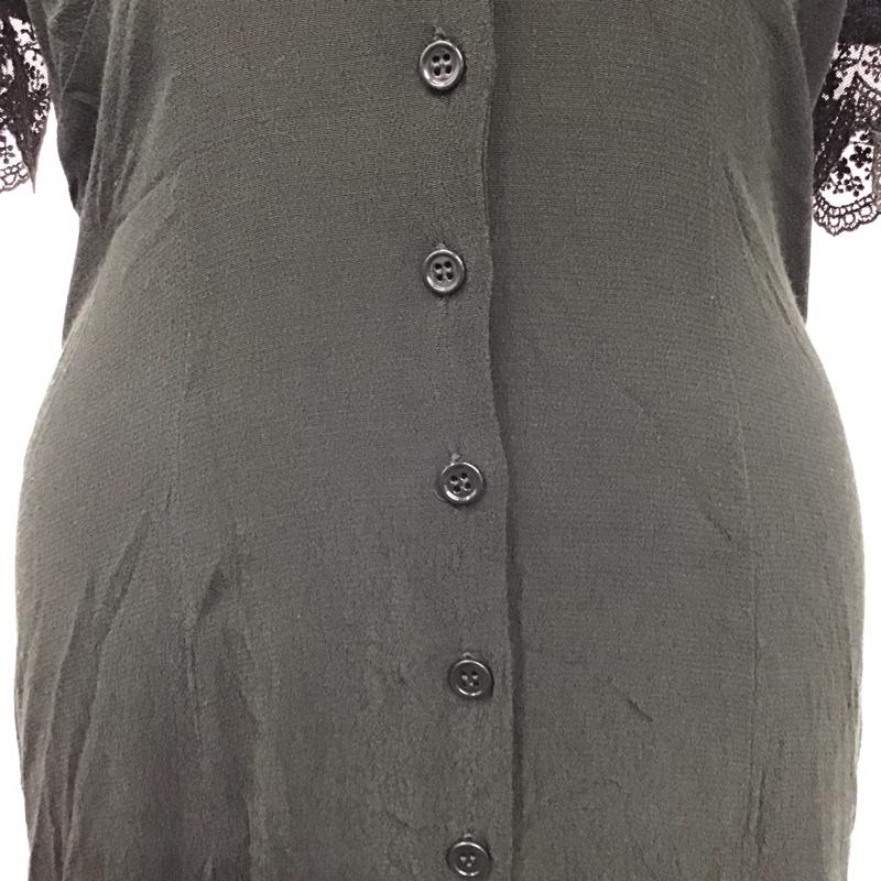ザラ ZARA ワンピース ロングスカート 半袖 前開き S 無地 緑 / グリーン /  レディース USED 古着 中古 10116678