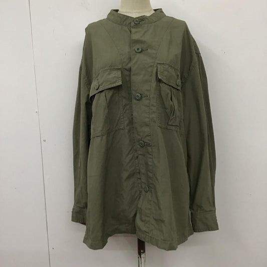 アースミュージックアンドエコロジー earth music&ecology ジャケット、上着 ジャンパー、ブルゾン 1C03L0Y0200 COTTON USAミリタリーシャツブルゾン FREE 無地 カーキ / カーキ /  レディース USED 古着 中古 10117704