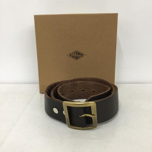 スティーブンソンオーバーオール STEVENSON OVERALL CO. ベルト・バックル ベルト GALLISON BELT レザー 箱有 無地 黒 / ブラック /  メンズ USED 古着 中古 10147427