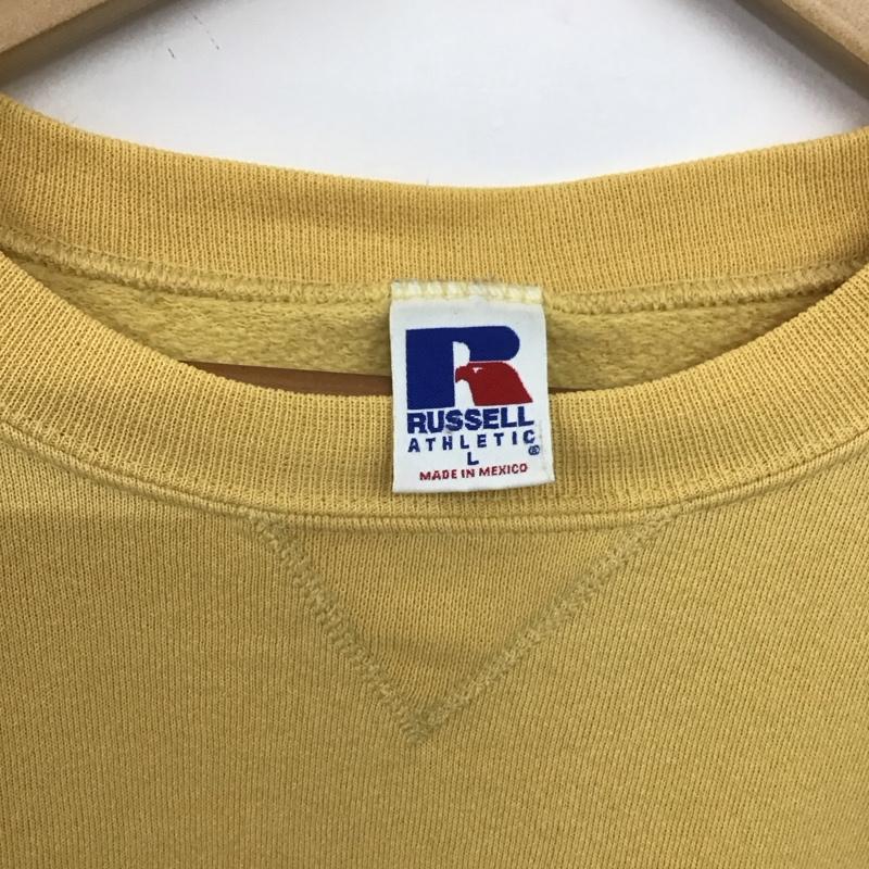 ラッセルアスレティック Russell Athletic トレーナー 長袖 長袖トレーナー スウェット クルーネック プルオーバー L 無地 マスタード / マスタード /  メンズ USED 古着 中古 10148483