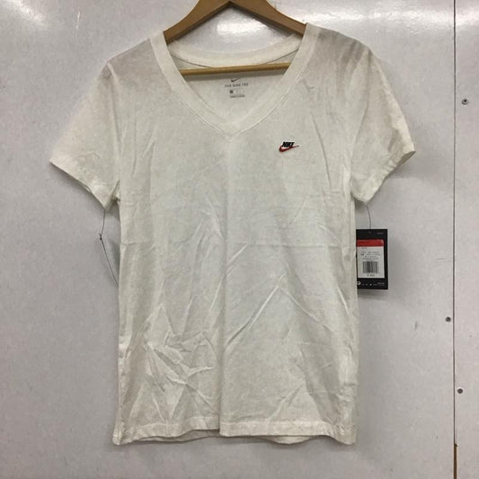 ナイキ NIKE Tシャツ 半袖 AR5370-100 Vネック スポーツウェア タグ付き L ロゴ、文字 白 / ホワイト /  レディース USED 古着 中古 10135569