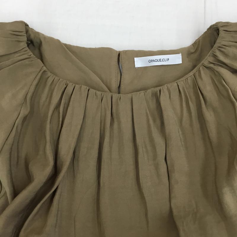 オペークドットクリップ OPAQUE.CLIP カットソー 七分袖 M 無地 茶 / ブラウン /  レディース USED 古着 中古 10137597