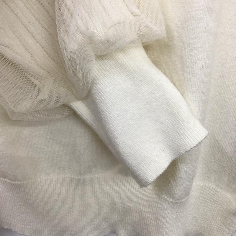 ナチュラルビューティーベーシック NATURAL BEAUTY BASIC ニット、セーター 長袖 M 無地 白 / ホワイト /  レディース USED 古着 中古 10120157