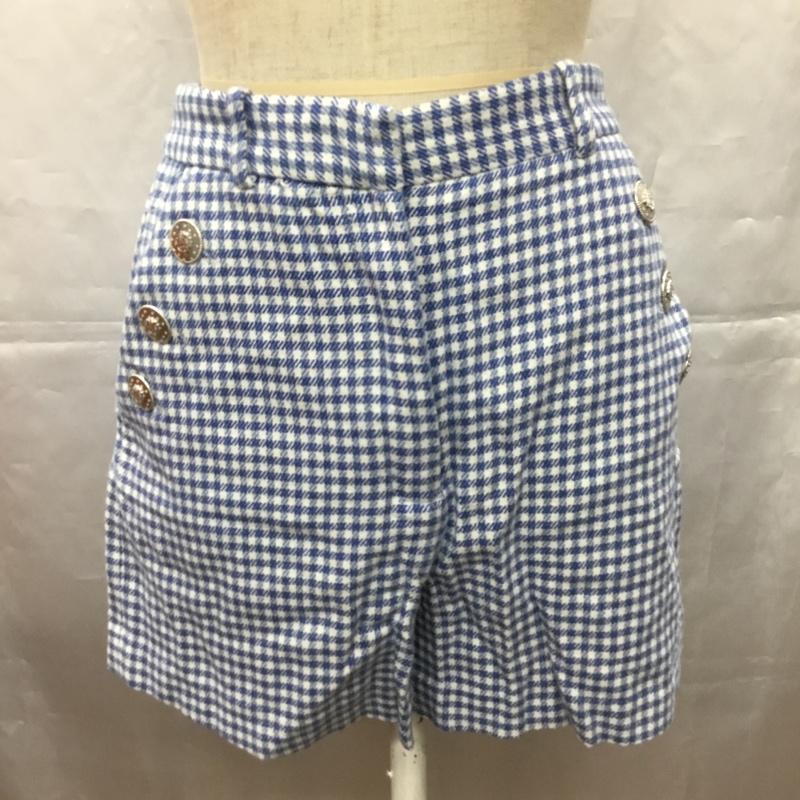 ザラ ZARA セットアップ セットアップ 2052 362 044 ダブルジャケット ショートパンツ M チェック 白 / ホワイト / X 青 / ブルー /  レディース USED 古着 中古 10107463
