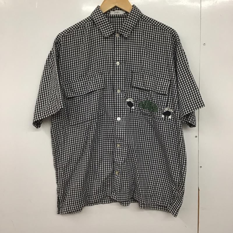 グラニフ graniph シャツ、ブラウス 半袖 半袖シャツ チェックシャツ カラーシャツ M チェック 白 / ホワイト / X 黒 / ブラック /  メンズ USED 古着 中古 10147862