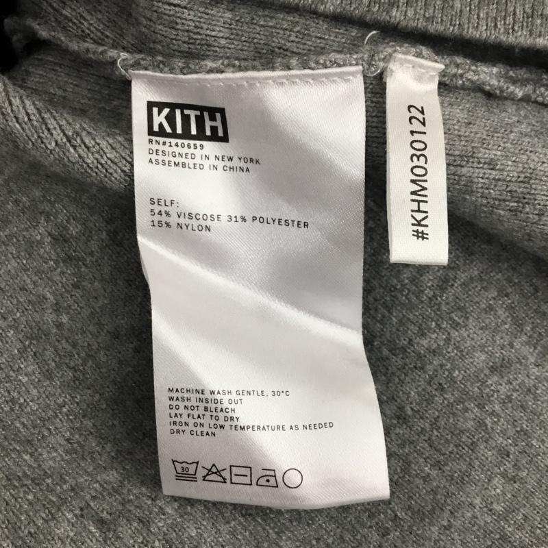 キス KITH ニット、セーター 長袖 KHM030122 ロゴ刺繍モックネックニット 長袖ニットカットソー M ロゴ、文字 灰 / グレー /  メンズ USED 古着 中古 10120948