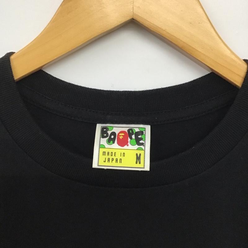 ベイプ BAPE Tシャツ 半袖 半袖カットソー プリントTシャツ クルーネックカットソー bbc M ロゴ、文字 黒 / ブラック /  メンズ USED 古着 中古 10145555