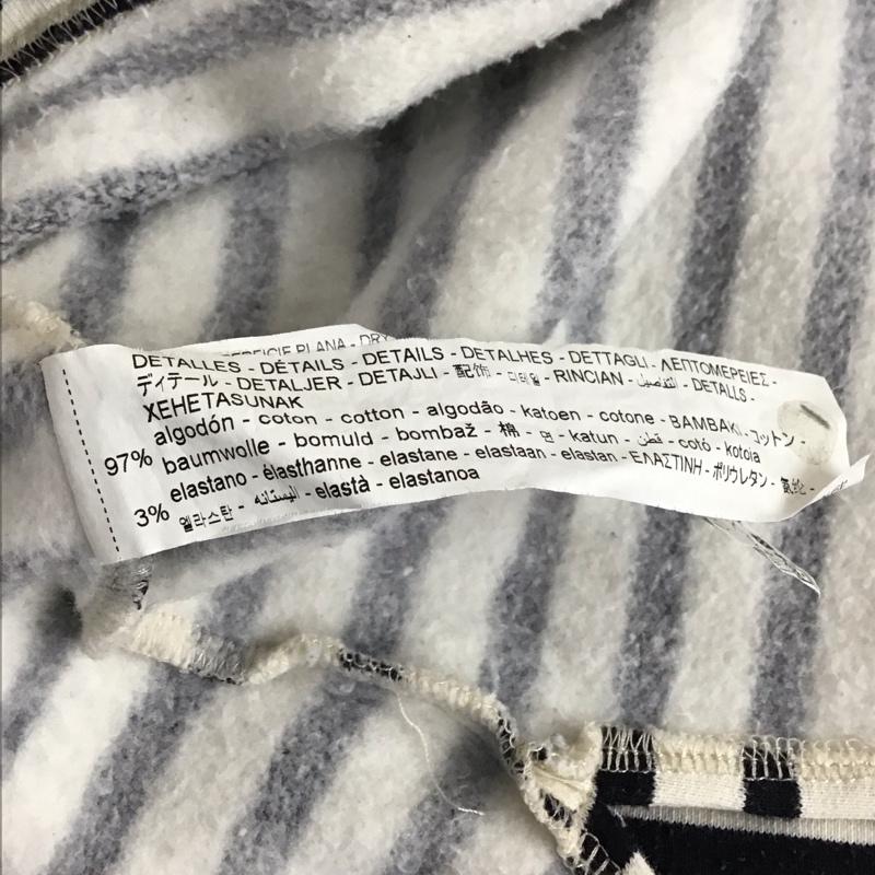 ザラ ZARA トレーナー 長袖 ハーフジップ M ボーダー柄 白 / ホワイト /  レディース USED 古着 中古 10121326