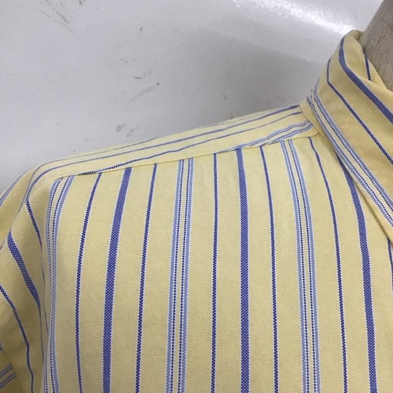 ラルフローレン RALPHLAUREN シャツ、ブラウス 長袖 長袖シャツ ,ストライプシャツ ボタンダウンシャツ カジュアルシャツ ロゴ、文字 X ストライプ 青 / ブルー / X 黄 / イエロー /  メンズ USED 古着 中古 10107096