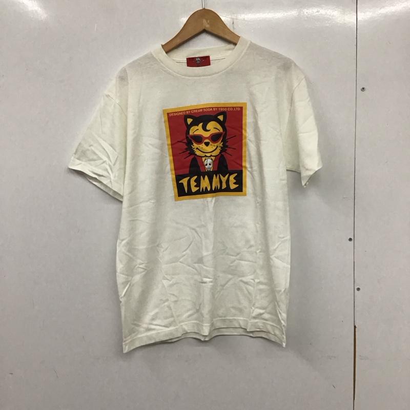 クリームソーダ CREAMSODA Tシャツ 半袖 半袖カットソー プリントTシャツ クルーネックカットソー M プリント 白 / ホワイト /  メンズ USED 古着 中古 10133356
