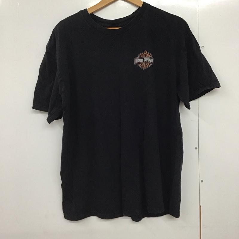 ハーレーダビッドソン Harley-Davidson Tシャツ 半袖 半袖カットソー プリントTシャツ クルーネックカットソー 古着 XL ロゴ、文字 黒 / ブラック /  メンズ USED 古着 中古 10140966