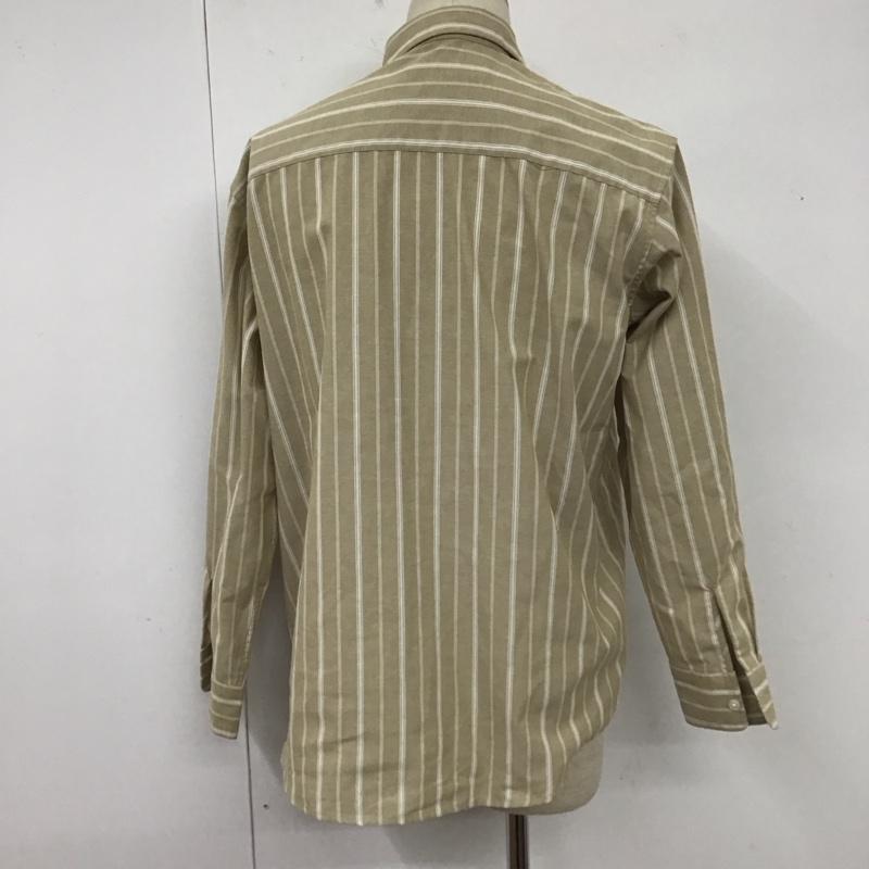 ナノユニバース nano・universe シャツ、ブラウス 長袖 668-3220213 ユースフルレギュラーカラーシャツ M ストライプ ベージュ / ベージュ / X 白 / ホワイト /  メンズ USED 古着 中古 10112220