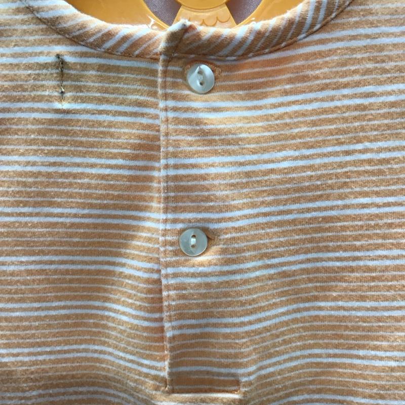 ラルフローレン RALPHLAUREN Tシャツ 半袖 90cm ベビー ボーダー 90cm ワンポイント 橙 / オレンジ / X 白 / ホワイト /  ガールズ USED 古着 中古 10116903