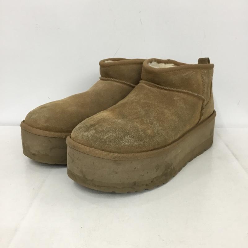 アグ UGG ブーツ ショートブーツ 1135092 クラシック ウルトラ ミニ プラットフォーム 厚底 26cm 26.0cm ロゴ、文字 ベージュ / ベージュ /  メンズ USED 古着 中古 10147130