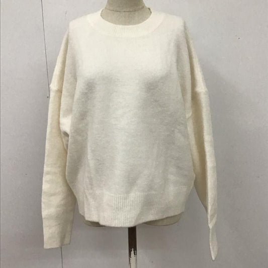 ザラ ZARA ニット、セーター 長袖 長袖ニットカットソー ニット セーター クルーネックニット S 無地 白 / ホワイト /  レディース USED 古着 中古 10110446