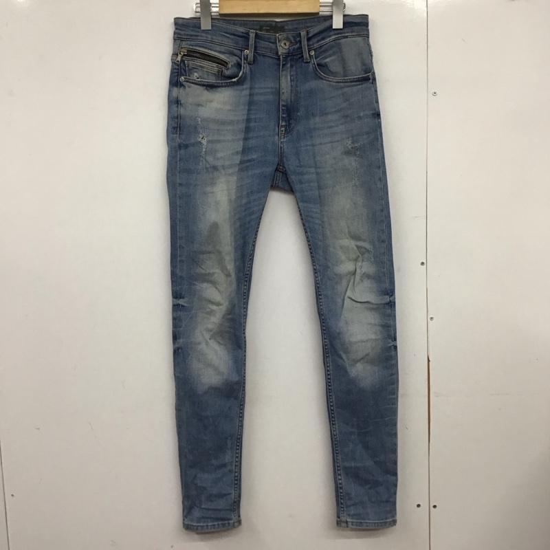 ザラメン ZARA MAN パンツ デニム、ジーンズ デニムパンツ スリムパンツ カジュアルパンツ ストレッチパンツ 38 ダメージ加工 インディゴ / インディゴ /  メンズ USED 古着 中古 10149710