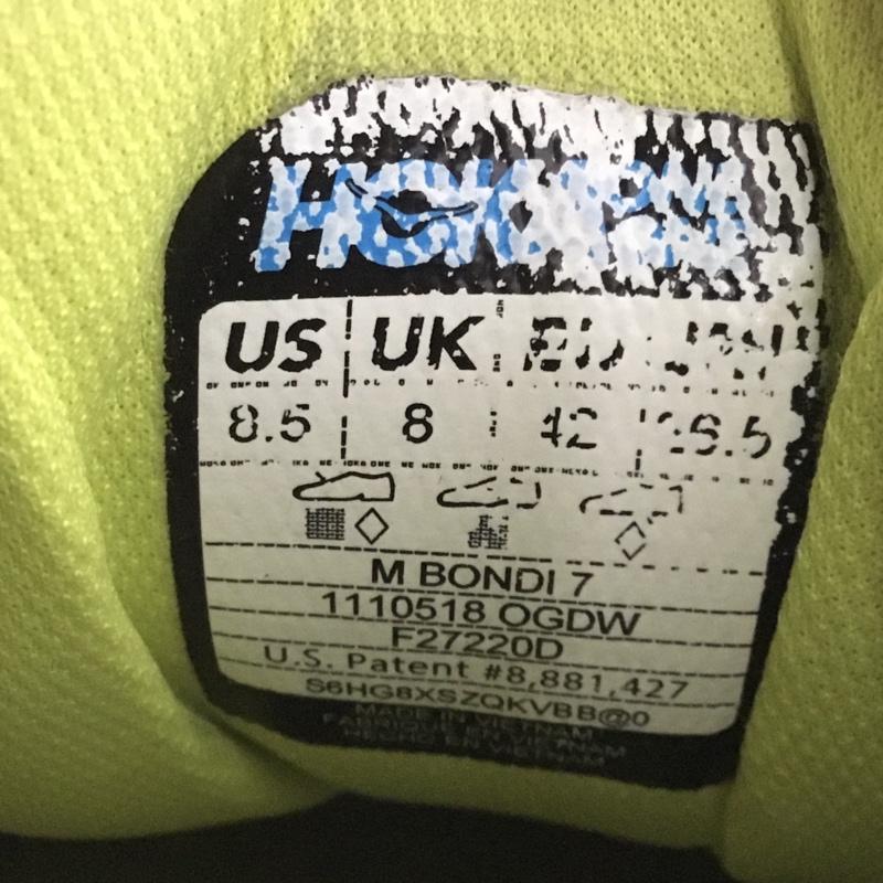 ホカオネオネ HOKA ONEONE スニーカー スニーカー BONDI 7 1110518 OGDW 26.5cm 26.5cm ロゴ、文字 紺 / ネイビー / X 黄 / イエロー / X 白 / ホワイト /  メンズ USED 古着 中古 10123995