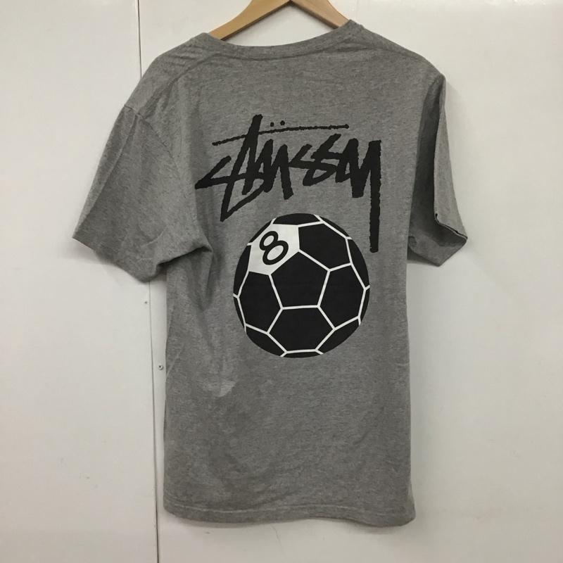 ステューシー STUSSY Tシャツ 半袖 半袖カットソー プリントTシャツ クルーネックカットソー M プリント 灰 / グレー /  メンズ USED 古着 中古 10130577