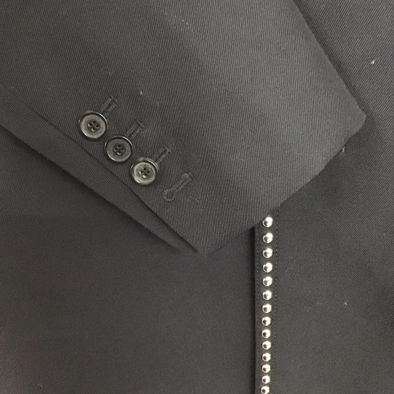 ディースクエアード2 DSQUARED2 ジャケット、上着 ジャケット、ブレザー s74aa0280 スタッズセミロングコート アウター スタッズジャケット 46 無地 黒 / ブラック /  メンズ USED 古着 中古 10142087