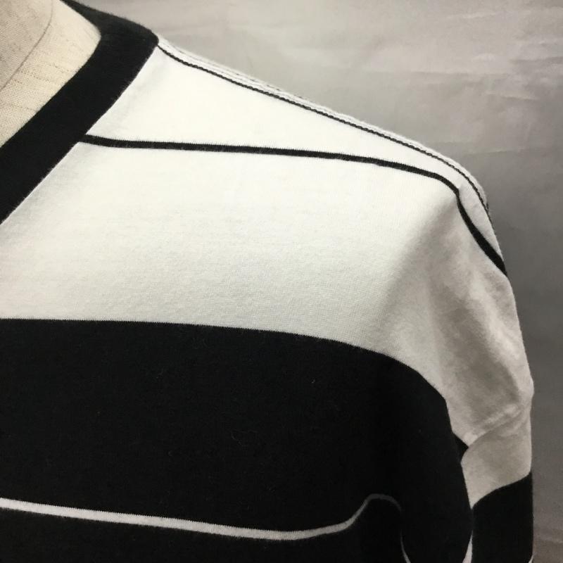 クーティープロダクションズ COOTIE PRODUCTIONS Tシャツ 半袖 半袖カットソー プリントTシャツ クルーネックカットソー M ボーダー柄 白 / ホワイト / X 黒 / ブラック /  メンズ USED 古着 中古 10120113