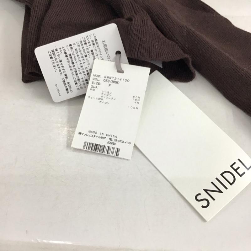 スナイデル SNIDEL ニット、セーター 長袖 swnt214130 プリーツフリルスリーブニット ONE SIZE 無地 茶 / ブラウン /  レディース USED 古着 中古 10150184