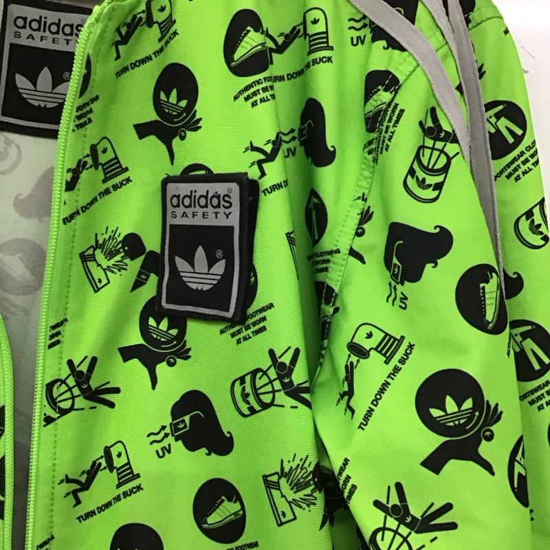 アディダス adidas ジャケット、上着 ジャンパー、ブルゾン M ロゴ、文字 薄緑 / ライトグリーン /  メンズ USED 古着 中古 10134533