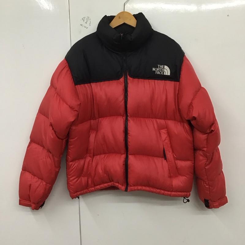 ザノースフェイス THE NORTH FACE ジャケット、上着 ジャンパー、ブルゾン ジップアップジャケット ナイロンジャケット アウター ダウンジャケット ロゴ、文字 黒 / ブラック / X 赤 / レッド /  メンズ USED 古着 中古 10129564