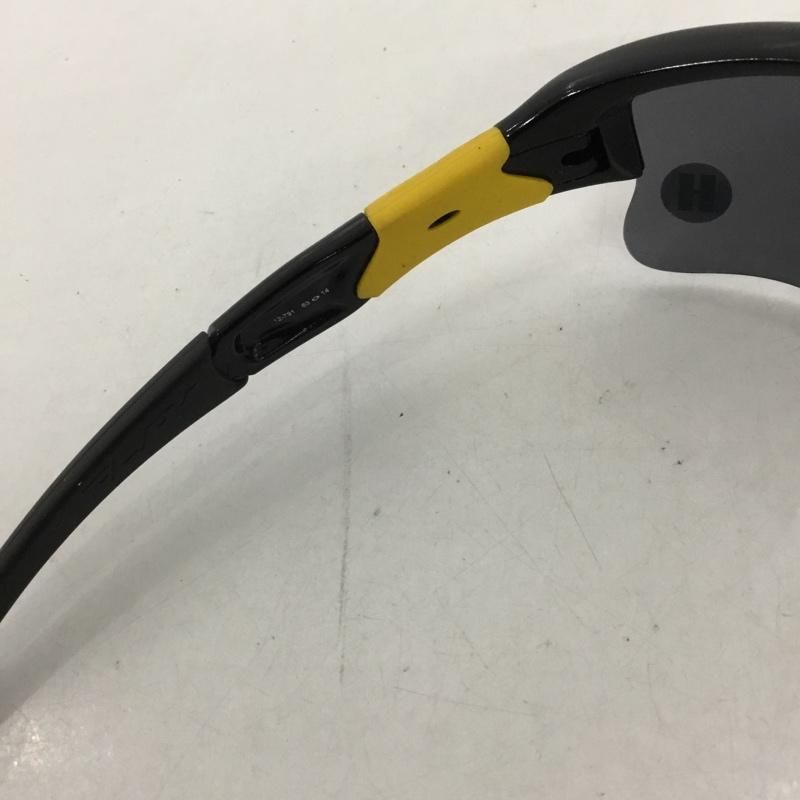 オークリー OAKLEY めがね・サングラス サングラス 12-791 FLAK スポーツサングラス ミラーレンズ 箱有 ワンポイント 黒 / ブラック / X 黄 / イエロー /  メンズ USED 古着 中古 10129370