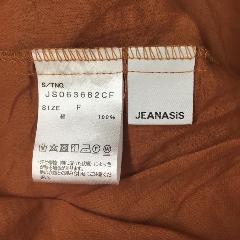 ジーナシス JEANASIS シャツ、ブラウス 長袖 長袖シャツ ノーカラーシャツ プルオーバー 編み上げ 長袖カットソー FREE 無地 橙 / オレンジ /  レディース USED 古着 中古 10122189