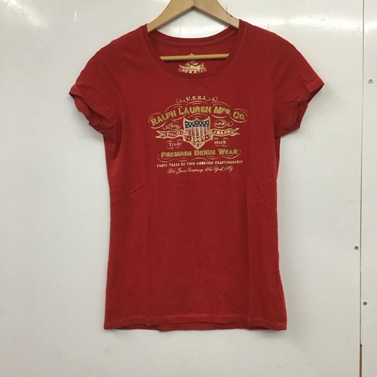 ポロジーンズカンパニー POLO JEANS COMPANY Tシャツ 半袖 RALPH LAUREN KT-WJ-KW-2128 刺繍 スパンコール M ロゴ、文字 赤 / レッド /  レディース USED 古着 中古 10133556