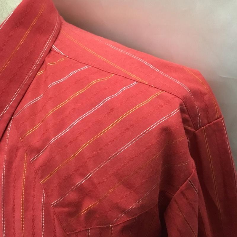 古着 USED シャツ、ブラウス 長袖 長袖シャツ カラーシャツ ストライプシャツ 古着 ヴィンテージ ストライプ えんじ / ワインレッド /  メンズ USED 古着 中古 10111001