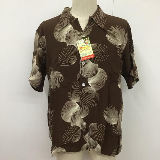 デュークカハナモク DUKE KAHANAMOKU シャツ、ブラウス 半袖 DK37570 DUKE S SHELL スペシャルエディション アロハシャツ 箱有 L 総柄 茶 / ブラウン /  メンズ USED 古着 中古 10107551
