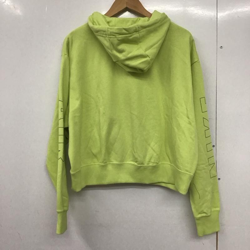 ナイキ NIKE パーカー 長袖 cj3043-367 ジップアップパーカー スウェット XXL ロゴ、文字 黄緑 / イエローグリーン /  レディース USED 古着 中古 10145436