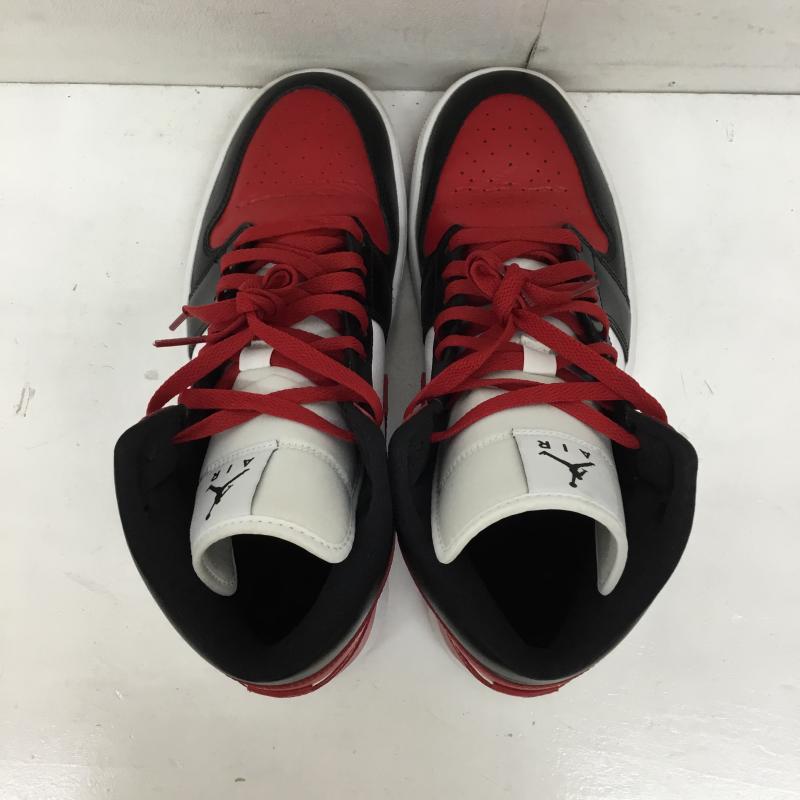ナイキ NIKE スニーカー スニーカー BQ6472-079 Women s Air Jordan 1 Mid Bred Toe 28.0cm ロゴ、文字 白 / ホワイト / X 黒 / ブラック / X 赤 / レッド /  メンズ USED 古着 中古 10139003