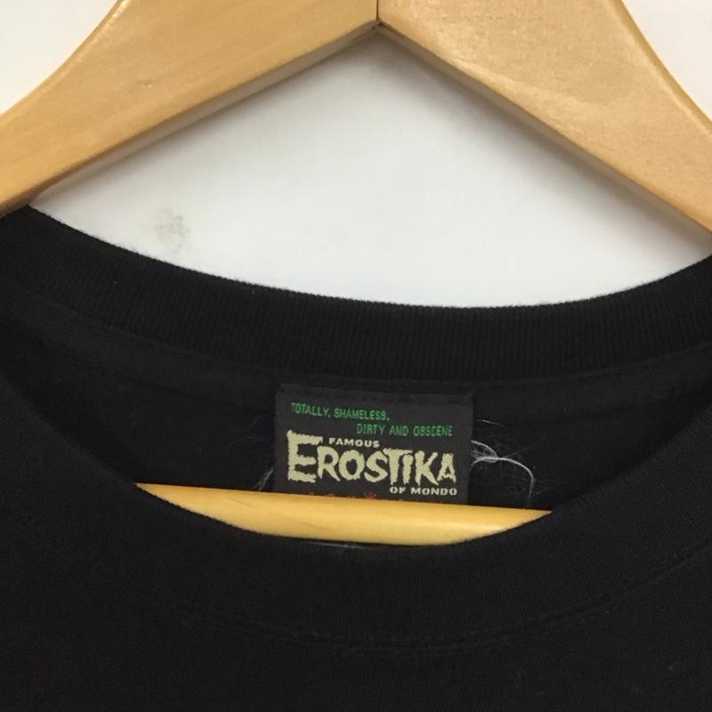 エロスティカ EROSTiKA Tシャツ 半袖 XL プリント X ロゴ、文字 黒 / ブラック /  メンズ USED 古着 中古 10129935