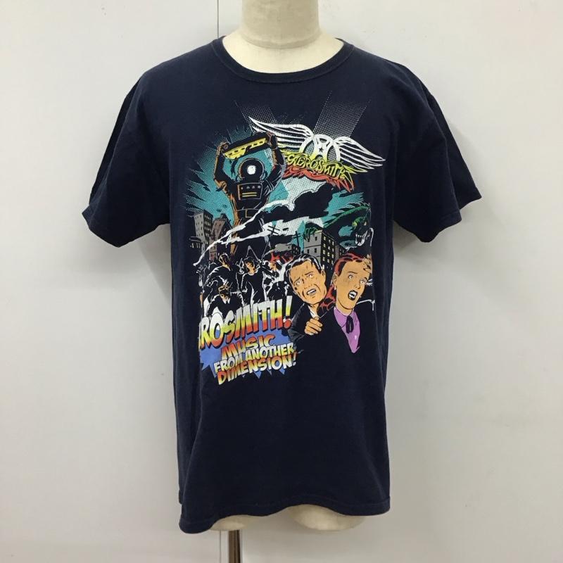 ギルダン GILDAN Tシャツ 半袖 Aerosmith 2013 tour エアロスミス L プリント 紺 / ネイビー /  メンズ USED 古着 中古 10118129