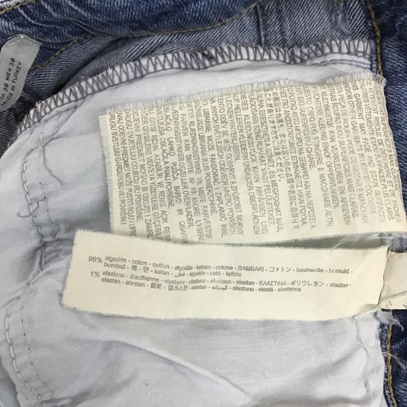 ザラ ZARA パンツ デニム、ジーンズ デニムパンツ スリムパンツ ストレッチパンツ ジーンズ ペイント加工 38 プリント インディゴ / インディゴ /  メンズ USED 古着 中古 10105824