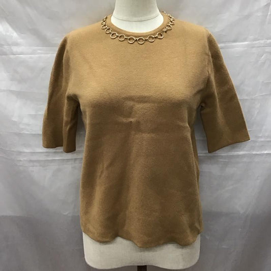 ザラ ZARA カットソー 半袖 6254 141 704 半袖ニット S 無地 キャメル / キャメル /  レディース USED 古着 中古 10118447