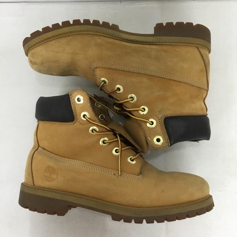 ティンバーランド Timberland ブーツ ショートブーツ 12909 6in Premium Boot 24cm 24.0cm ワンポイント キャメル / キャメル /  レディース USED 古着 中古 10140037