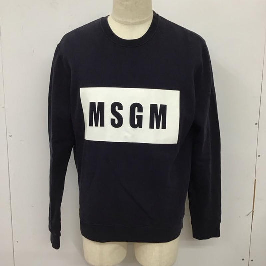 エムエスジーエム MSGM トレーナー 長袖 長袖トレーナー スウェット クルーネックカットソー M ロゴ、文字 紺 / ネイビー /  メンズ USED 古着 中古 10115939