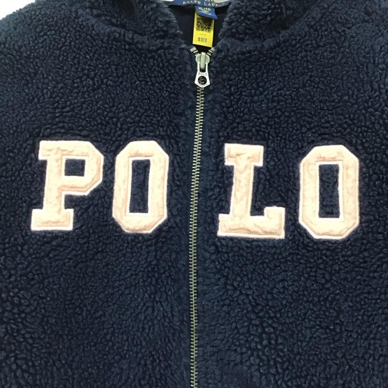 ポロラルフローレン POLO RALPH LAUREN パーカー 長袖 ジップアップパーカー 長袖パーカー ボアカジュアルジャケット XL ロゴ、文字 紺 / ネイビー /  ガールズ USED 古着 中古 10145067