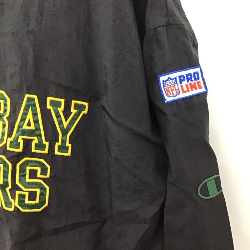 チャンピオン Champion ジャケット、上着 ジャケット、ブレザー NFL PROLINE 90s ナイロンジャケット Vネックカットソー XXL ロゴ、文字 黒 / ブラック /  メンズ USED 古着 中古 10127725