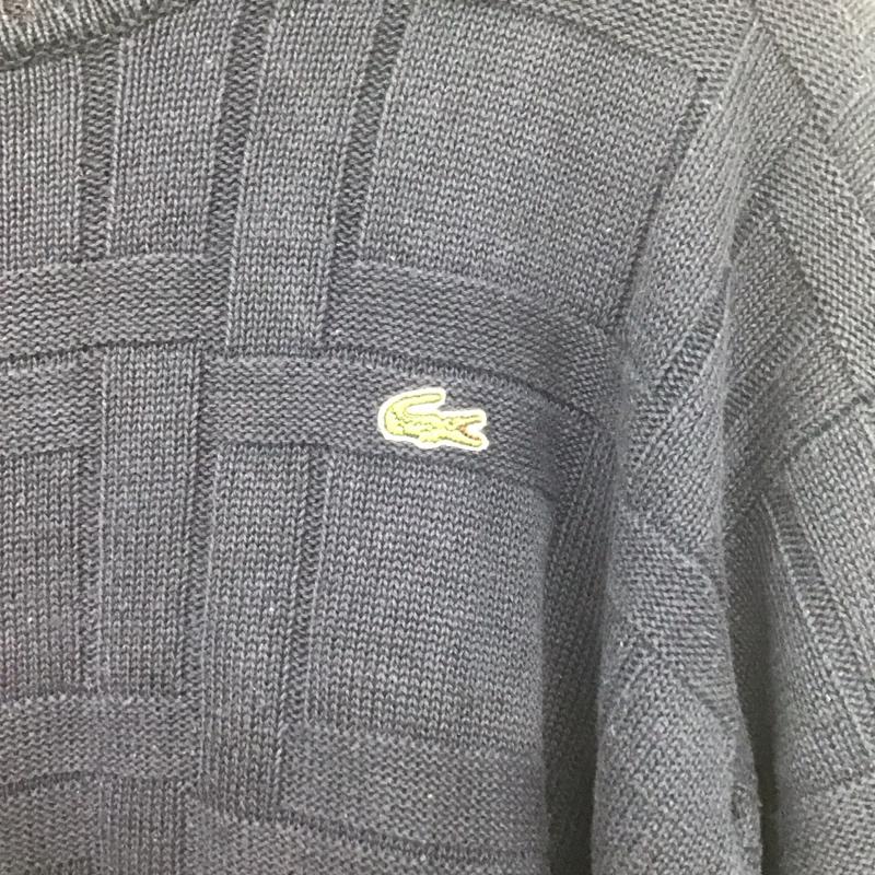ラコステ LACOSTE ニット、セーター 長袖 長袖ニットカットソー クルーネック セーター 5 ロゴ、文字 紺 / ネイビー /  メンズ USED 古着 中古 10138412