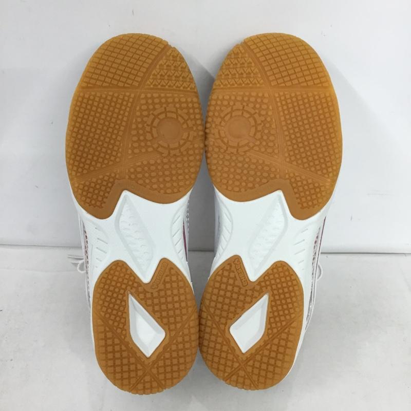 ヤサカ YASAKA スニーカー スニーカー E-200 ジェット インパクト 卓球シューズ 25cm 箱有 25.0cm ロゴ、文字 白 / ホワイト / X 赤 / レッド /  レディース USED 古着 中古 10147913