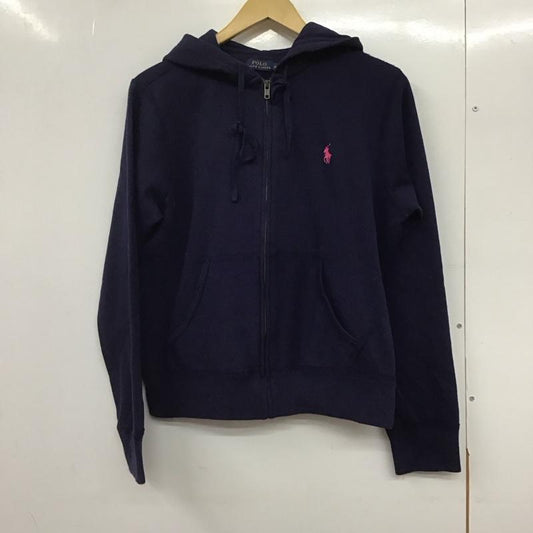 ポロラルフローレン POLO RALPH LAUREN パーカー 長袖 長袖パーカー ジップアップパーカー スウェット XL ロゴ、文字 紺 / ネイビー /  レディース USED 古着 中古 10145092