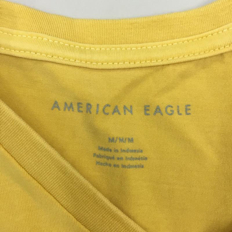アメリカンイーグル AMERICANEAGLE Tシャツ 半袖 Vネック M ワンポイント 黄 / イエロー /  メンズ USED 古着 中古 10115516
