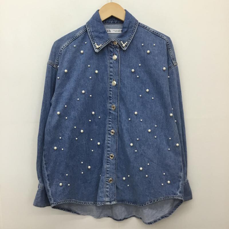ザラ ZARA シャツ、ブラウス 長袖 M  青 / ブルー /  レディース USED 古着 中古 10140456
