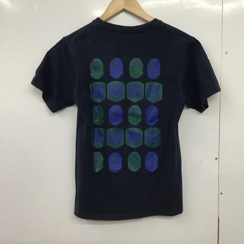ベイプ BAPE Tシャツ 半袖 半袖カットソー プリントTシャツ クルーネックカットソー S ロゴ、文字 紺 / ネイビー /  メンズ USED 古着 中古 10147593
