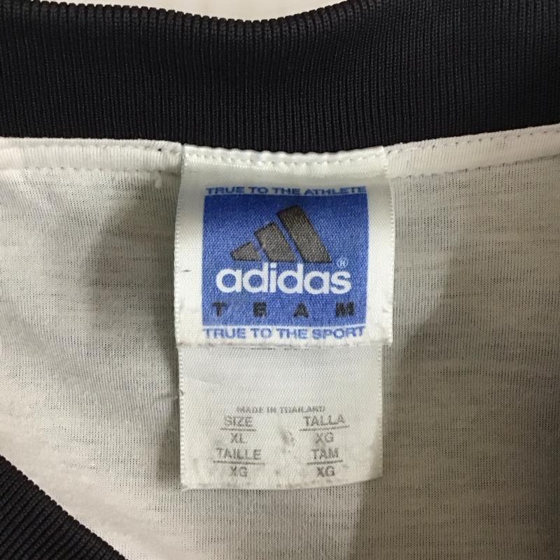 アディダス adidas ジャケット、上着 ジャンパー、ブルゾン 708176 AO2001 ナイロンプルオーバー Vネック XL ロゴ、文字 黒 / ブラック / X 白 / ホワイト /  メンズ USED 古着 中古 10116813